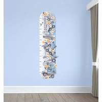 Construction Height Chart Australian Design Hand Painted Peel & Stick, Removable Wall Decal. Nursery, Kids Playroom, Kids Teens Bedroom