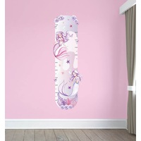 Mermaid Height Chart Australian Design Hand Painted Peel & Stick, Removable Wall Decal. Nursery, Kids Playroom, Kids Teens Bedroom