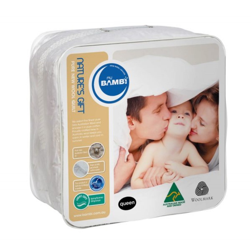Buy My Bambi NATURES GIFT WOOL 300GSM Quilt LIGHT LOFT MyDeal