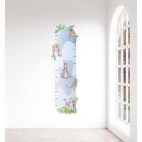 Peter Rabbit Height Chart Australian Design Hand Painted Peel & Stick, Removable Wall Decal. Nursery, Kids Playroom, Kids Teens Bedroom
