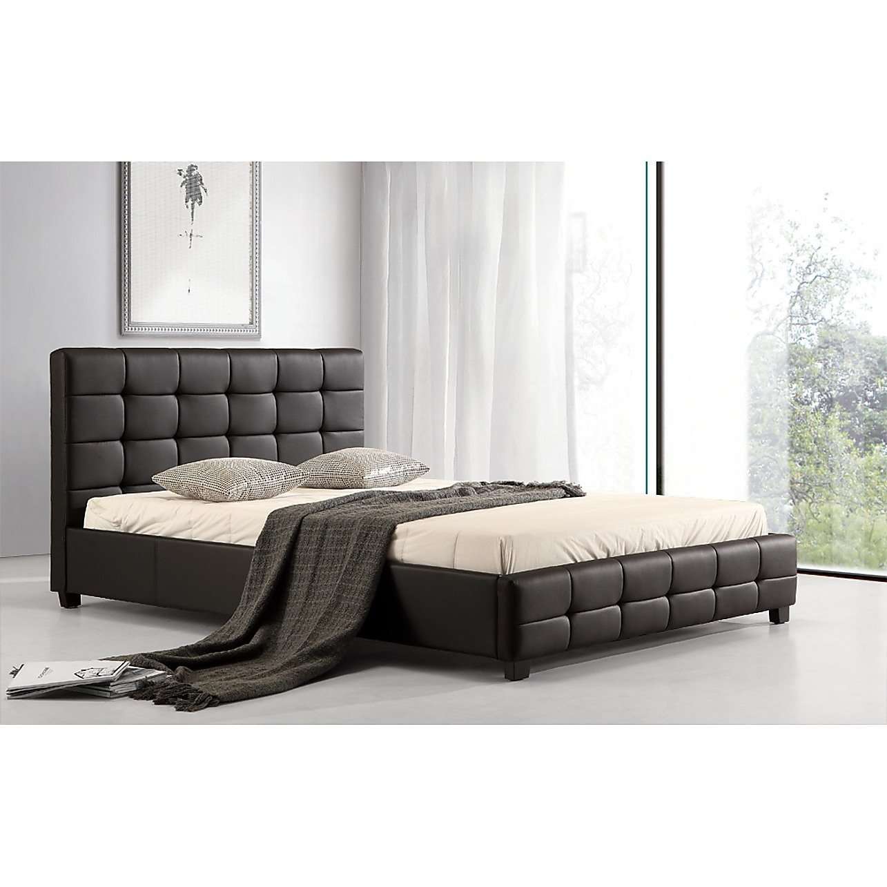 PU Leather Deluxe Bed Frame - 3 Colours