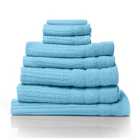 Royal Comfort Eden Cotton 600GSM Luxury Bath Towels Set - 8 PEICE SET - AQUA