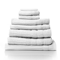 Royal Comfort Eden Cotton 600GSM Luxury Bath Towels Set - 8 PEICE SET - WHITE