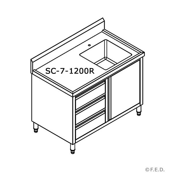 Comchef SC-7-1200R-H CABINET WITH RIGHT SINK