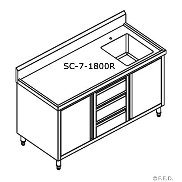 Comchef SC-7-1800R-H CABINET WITH RIGHT SINK
