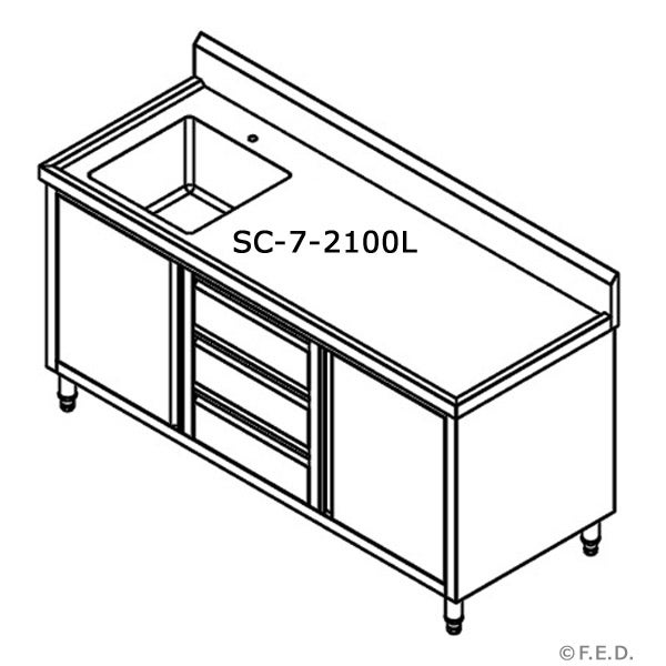 Comchef SC-7-2100L-H CABINET WITH LEFT SINK