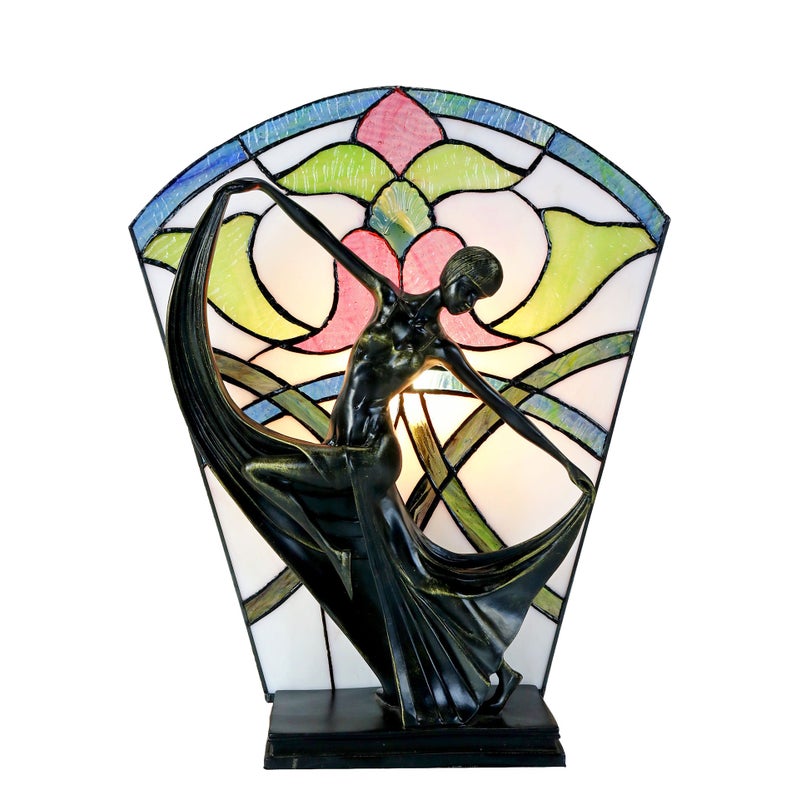 Buy Amazing Art Deco Dancer Figurines Tiffany Stained Glass Lamp Mydeal 