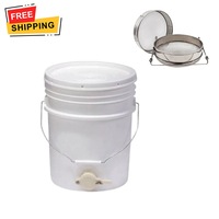 10 LTR Honey Harvesting Bucket With Honey Gate, + Stainless Steel Double layer Honey Sieve