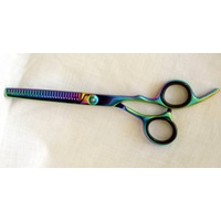 Barber Salon Multi Color Titanium Quoted Stainless J-2 Steel Professional Thinning Scissor 7"