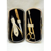 Ovial- 24ct Gold Plated- Ladies Personal Travelling Pedicure/Manicure Kit