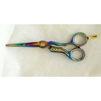 Ovial Artistic- Titanium Plated Multi Color Stainless Steel Professional Scissor 5.5"