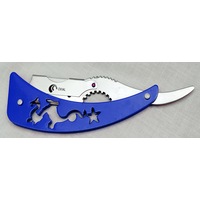 Ovial Blue Handle Professional Stainless Steel Razor