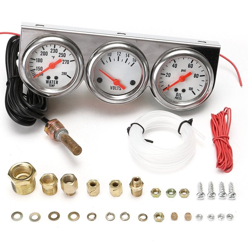 Universal 2.27inch Gauge Water Temp VOLTAGE Volt Oil Pressure Complete