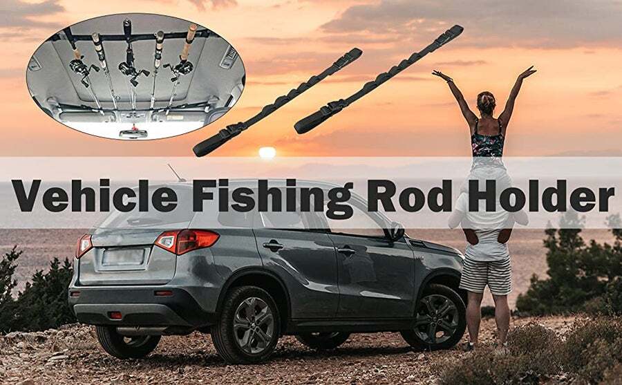 Buy 2pcs Car Fishing Rod Strap Fishing Rod Storage Rack Rod Carrier Holder  for SUVs - MyDeal