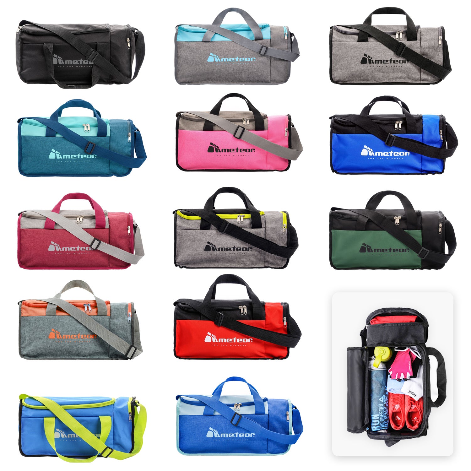 METEOR Large Sports Duffle Bag with Shoe Compartment - Gym Bag,Sport Bag,Travel Bag,Travel Duffle