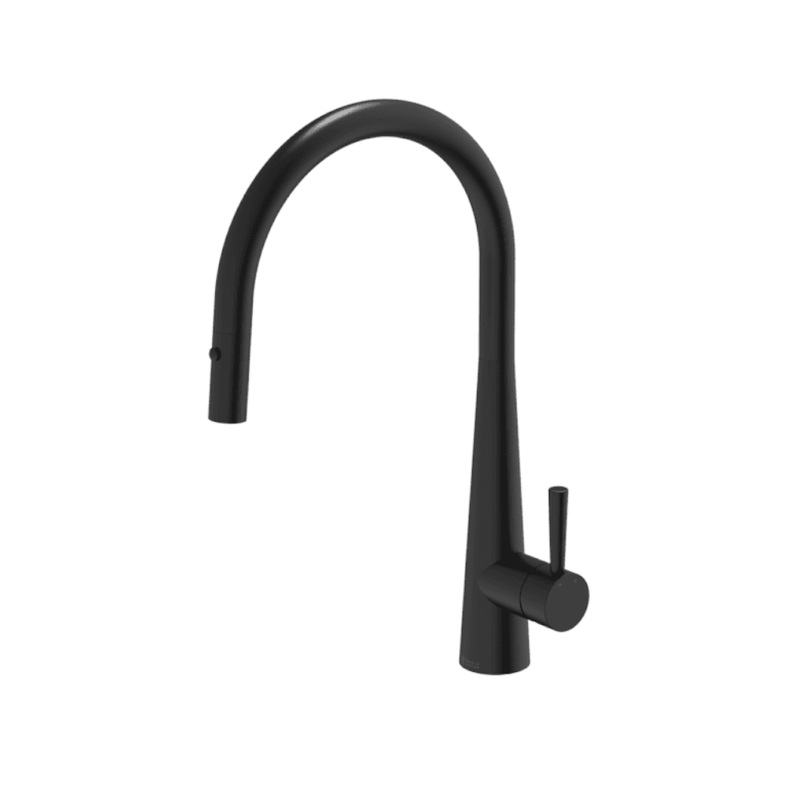 Buy Abey Gareth Ashton Gooseneck Pull Out Sink Mixer Matte Black KTA014