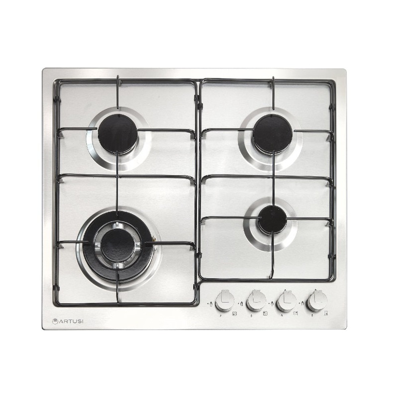 Buy Artusi Cooktop 60cm 4 Burner Gas Stainless Steel CAGH1 MyDeal