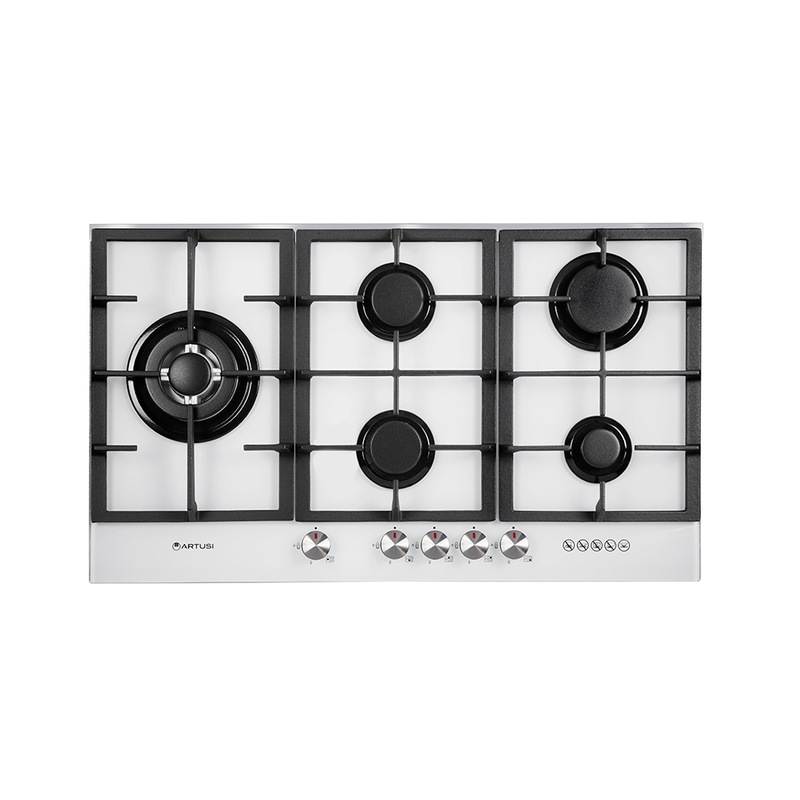 Buy Artusi Cooktop 90cm Gas White Glass CAGH9000W MyDeal