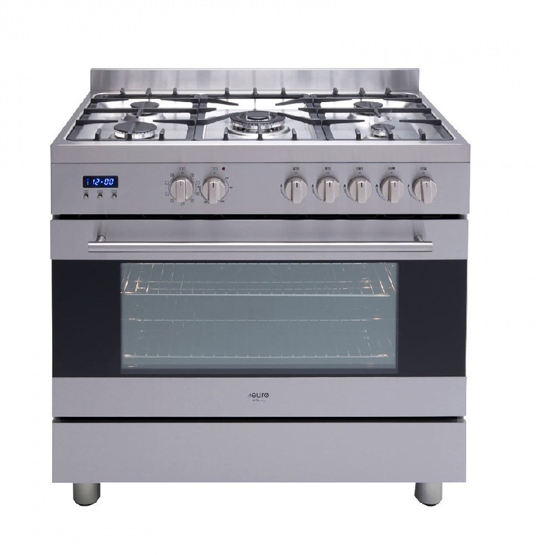 Euro Freestanding 900mm Oven Electric Oven & Gas Cooktop Stainless