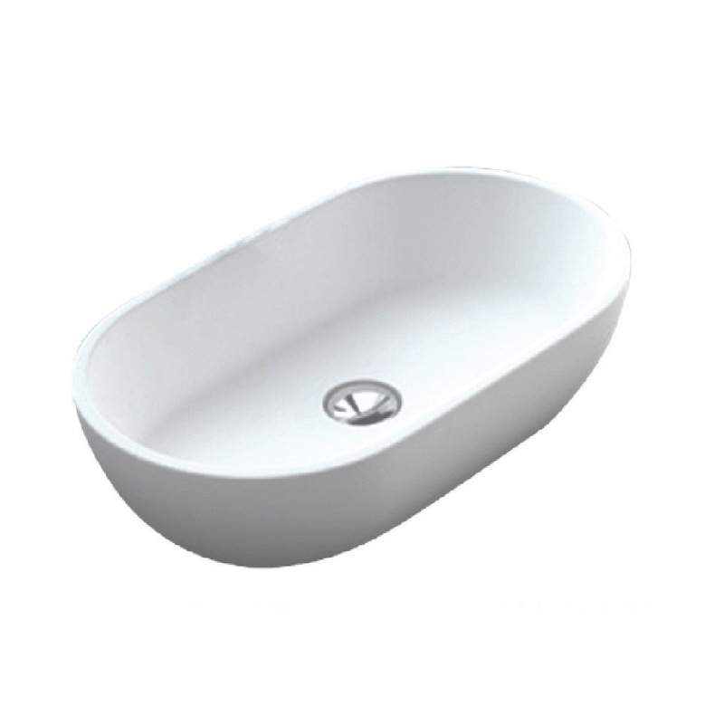 Buy Fienza Above Counter Solid Surface Basin Nero Matte White CSB63