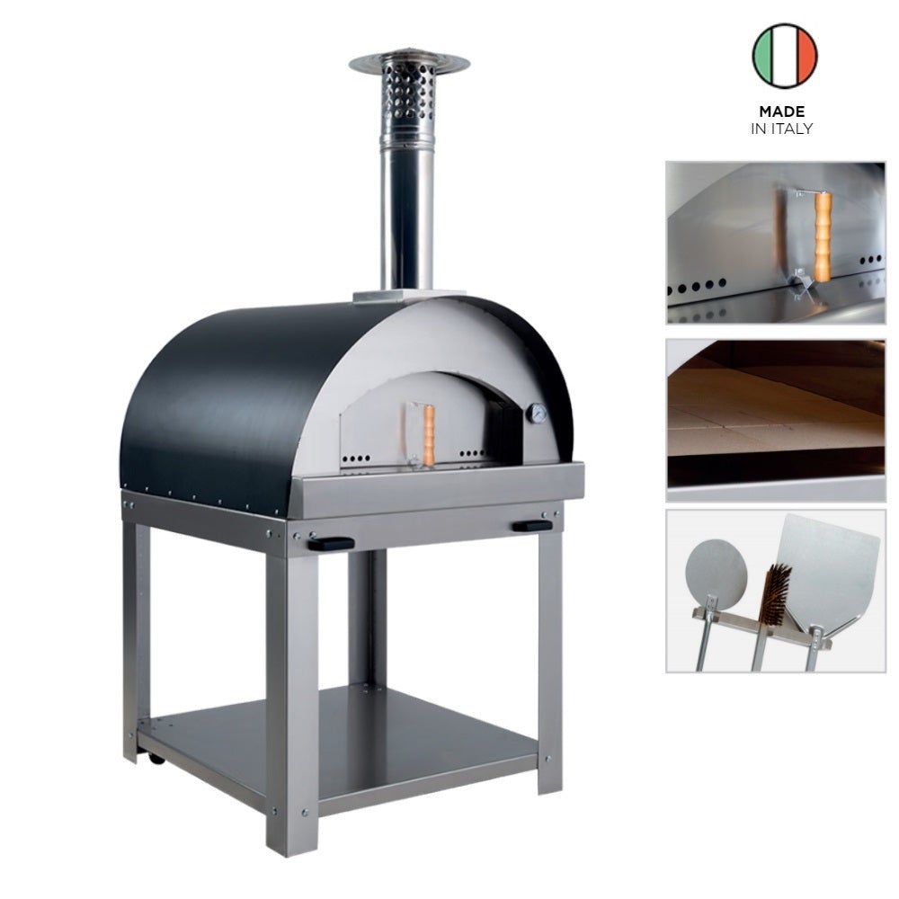 La Diabla Pizza (Wood Fire) Package! Oven + Trolley + FREE Accessories Set Stainless Steel DIABLA
