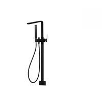 Meir Freestanding Bath Mixer with Hand Spray Square MB08 Matte Black