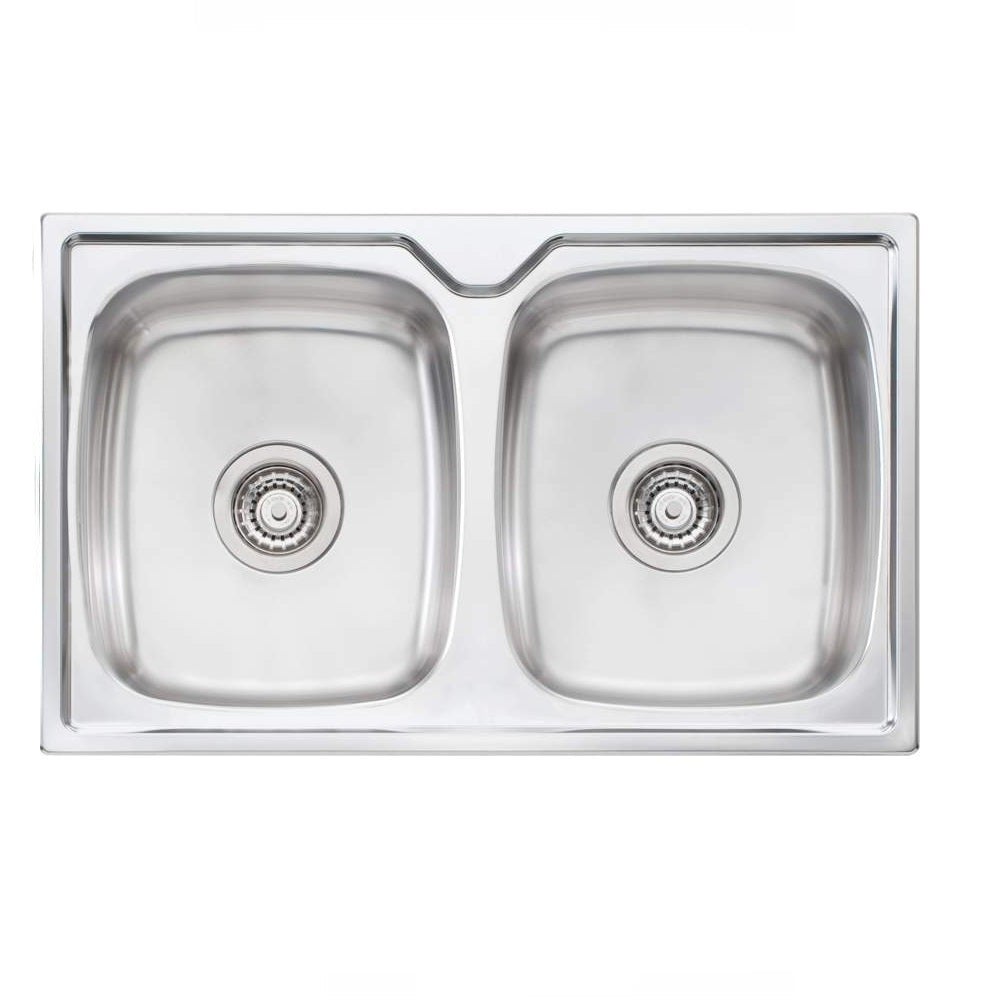 Oliveri Endeavour Sink 770 x 480 Double Bowl 1 Tap Hole Stainless Steel EE64