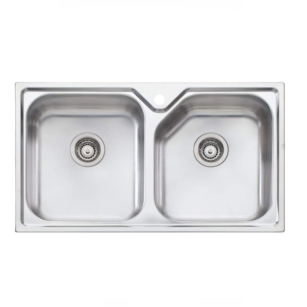 Oliveri Nu Petite Sink 875 x 500 Double Bowl 1 Tap Hole Stainess Steel NP663