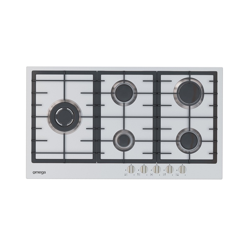 Buy Omega Cooktop 90cm, 5 burner stainless steel gas hob (wok
