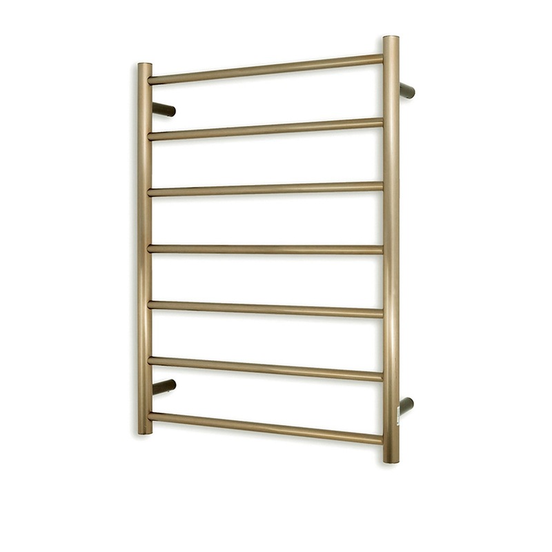 Buy Radiant Gloss Bronze 600 x 800mm Round Heated Towel Rail (Right