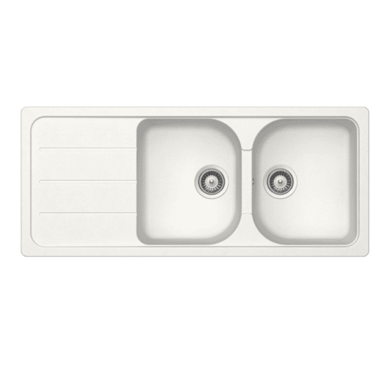 Buy Abey Schock Formhaus Granite Sink Alpina Double Bowl with Drainer