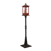 Clearance 190cm Music Playing Snowing Christmas House Lantern On Lamp Post