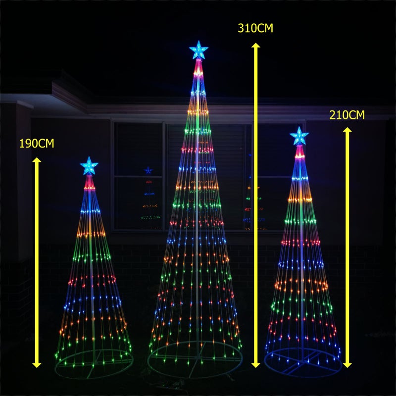Buy Christmas 210cm Cone Tree 246 LED Digitally Animated 24 Functions ...