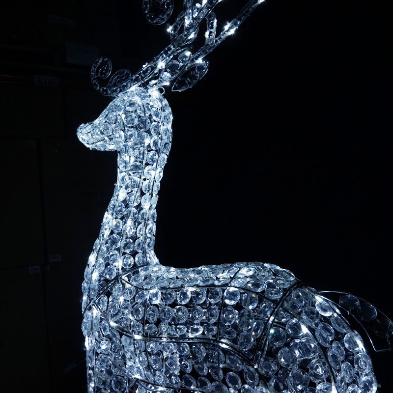 3d Crystal Reindeer 80x22x150cm 260 White Led Display Indoor Outdoor 