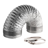 EverGrow Hydroponics 4" Non-Insulated Ventilation Duct With 2 Pieces Stainless Steel Clamps