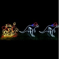 Christmas LED Motif Animated Santa Riding Kangroos Sleigh 280x70cm Outdoor Rope Light