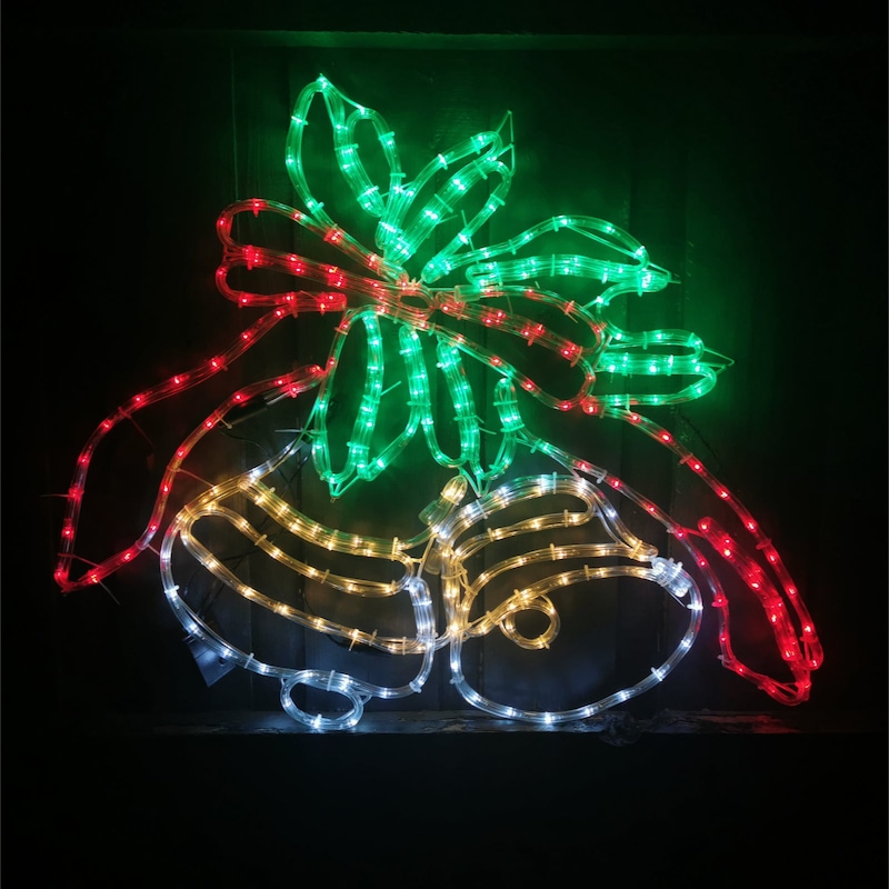 Buy Christmas LED Motif Animated Holly Jingle Bells 77x63cm Outdoor ...