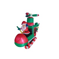 Christmas Inflatable 150cm Long Santa Riding in Chopper with Spinning Blades