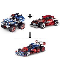 Police Interceptor & Getaway Racer Combines to Police Racer Pull Back Motor