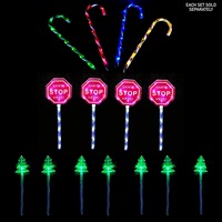 Solar Powered LED Garden Christmas Stakes Candy Cane/Santa Stop/Christmas Tree Sets