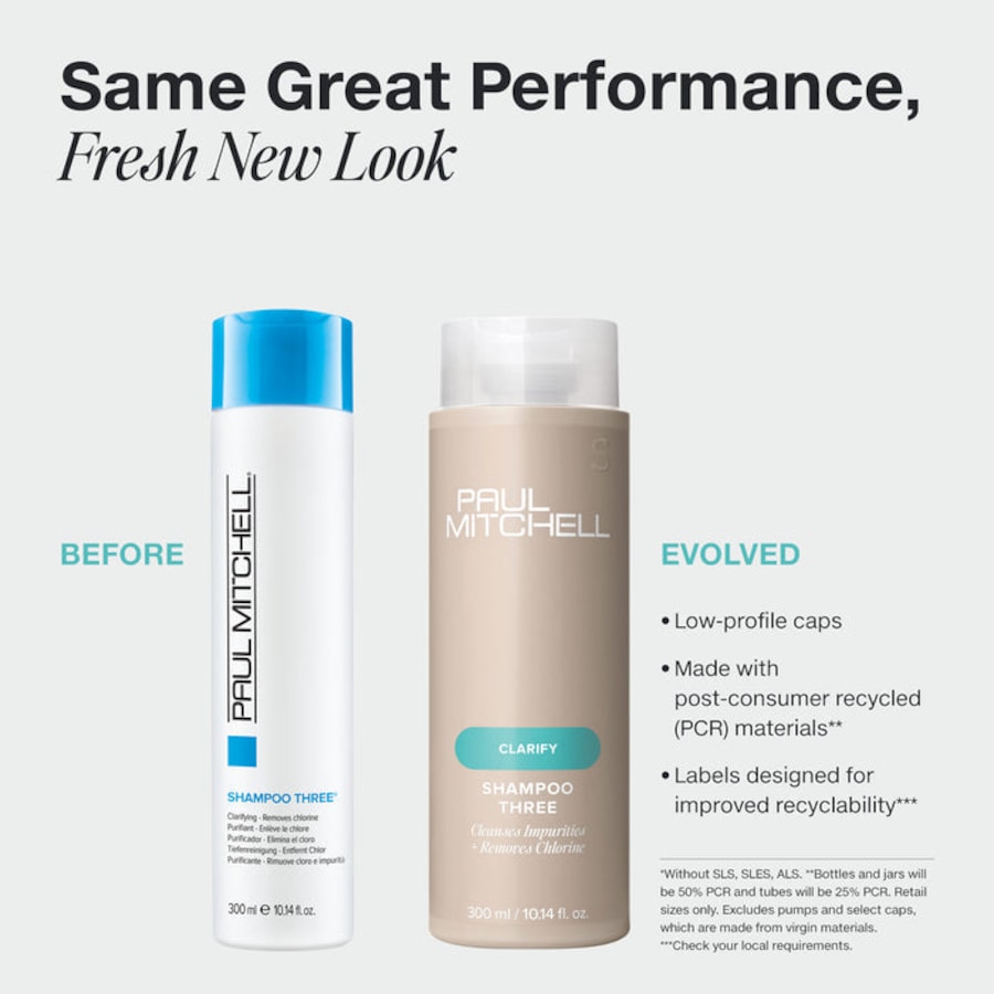 Paul Mitchell Shampoo Three Clarifying Removes Chlorine Shampoo 300ml
