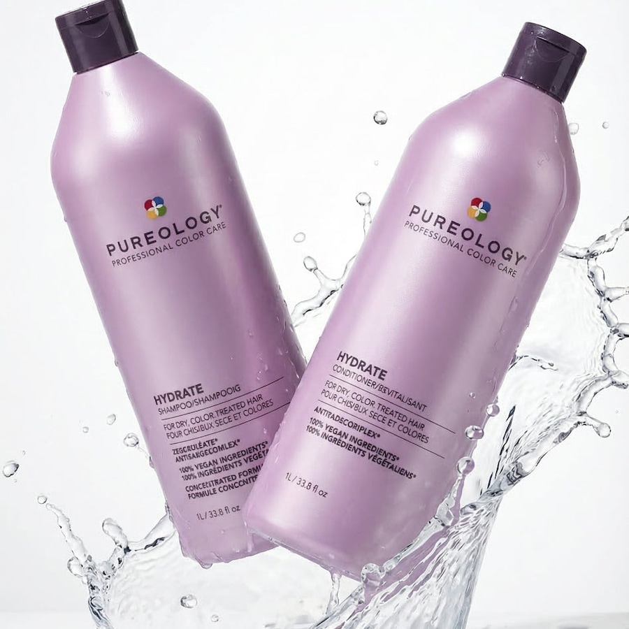Pureology Hydrate 1lt Duo hydrates normal to thick dry, color-treated hair.