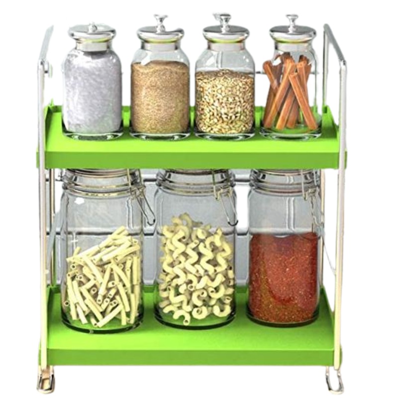 Buy 2 Tier Stackable Spice Storage Rack Shelf Free Standing and