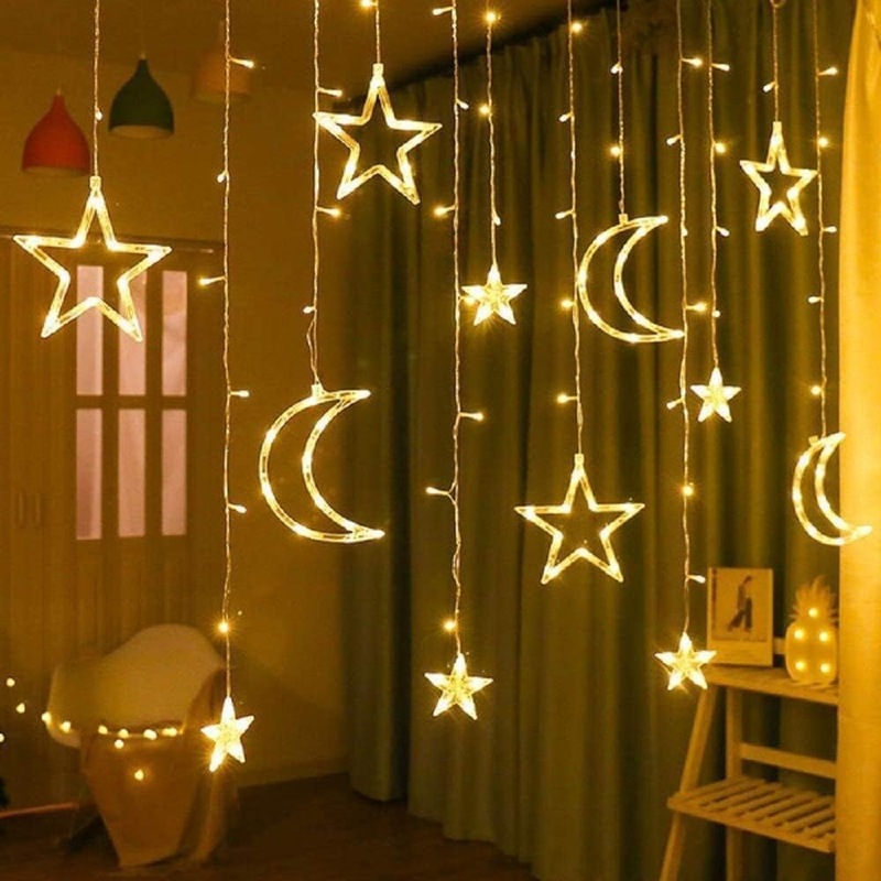Buy 3.5M LED Star Lights Waterproof Star and Moon Fairy Curtain Lights