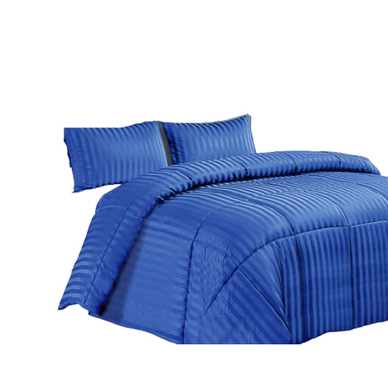Buy 3 Pieces Damask Stripe Comforter Set AllSeason Filled Bedding Set