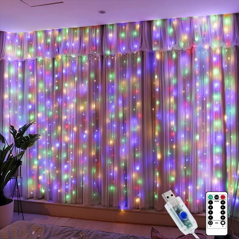 Buy 300 LED Curtain Lights, Fairy Lights for Bedroom, 8 Modes Twinkle