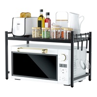 Adjustable Metal Oven Microwave Shelf Kitchen Organiser Storage Rack Holder Set