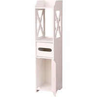 Bathroom Storage Cabinet Laundry Toilet Cupboard Assorted Shelf Drawer Furniture (White)