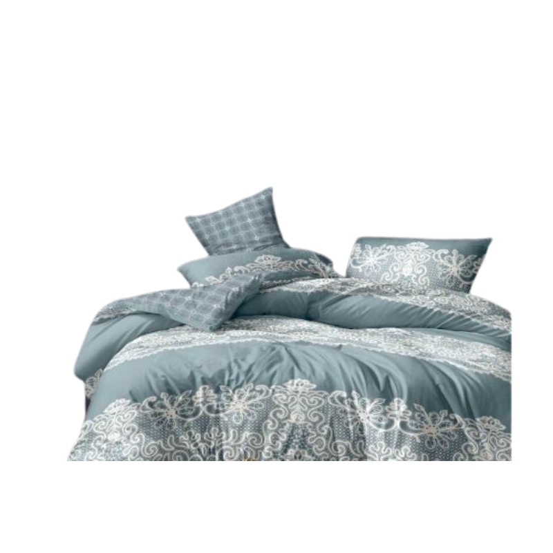 Buy Duck Egg Blue Quilt Cover Set, OffWhite lace Floral Print Patterns