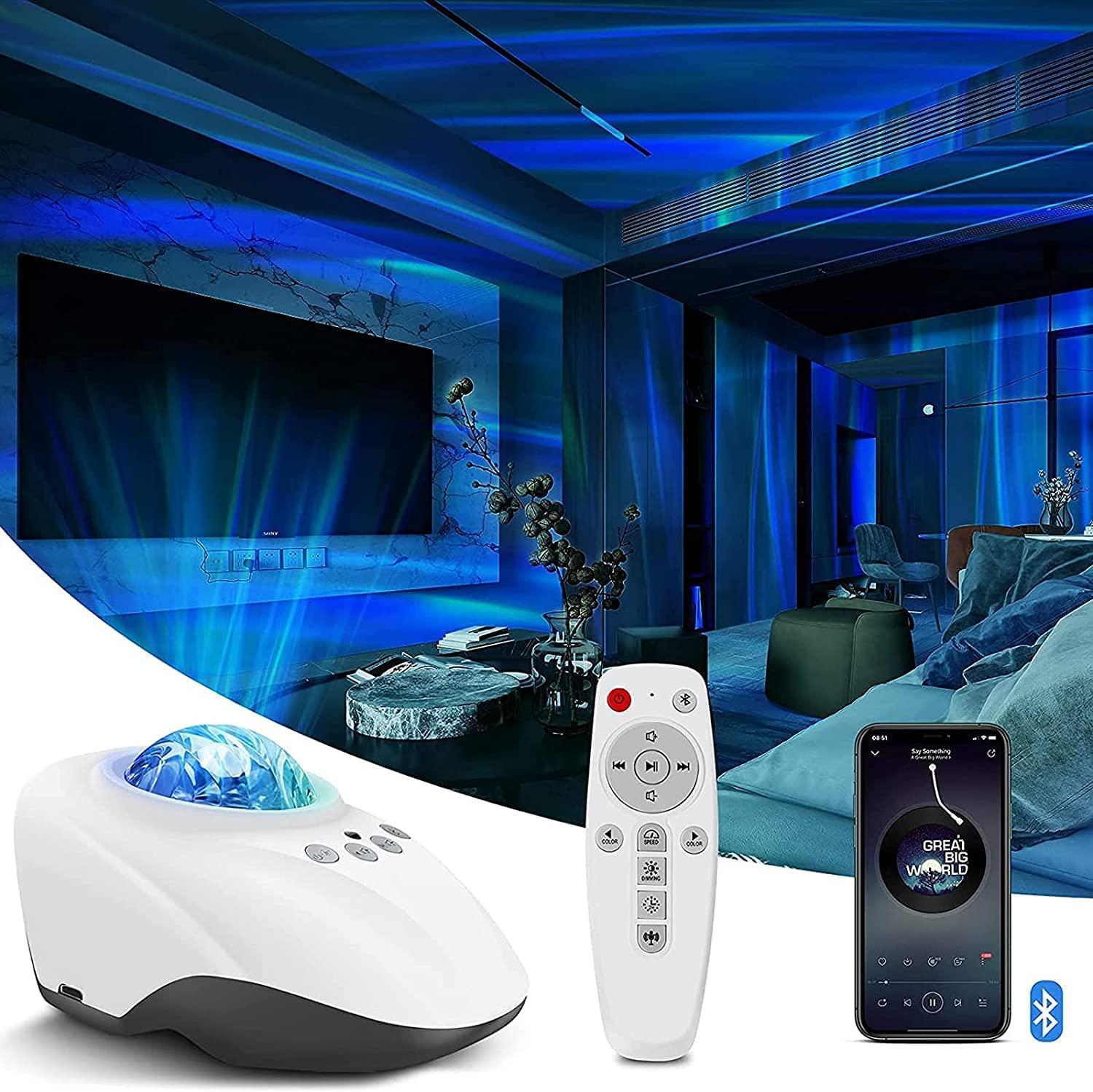 Galaxy Star Projector Night Light with 